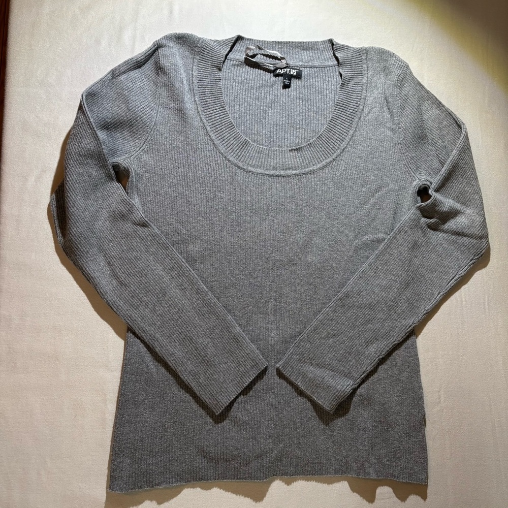 Apt. 9 Charcoal Ribbed Knit Top